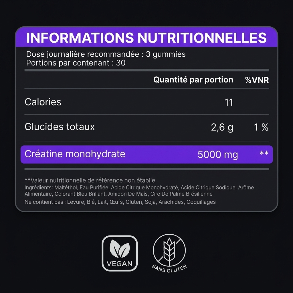 Gummies de Créatine Velyapure — Myrtille