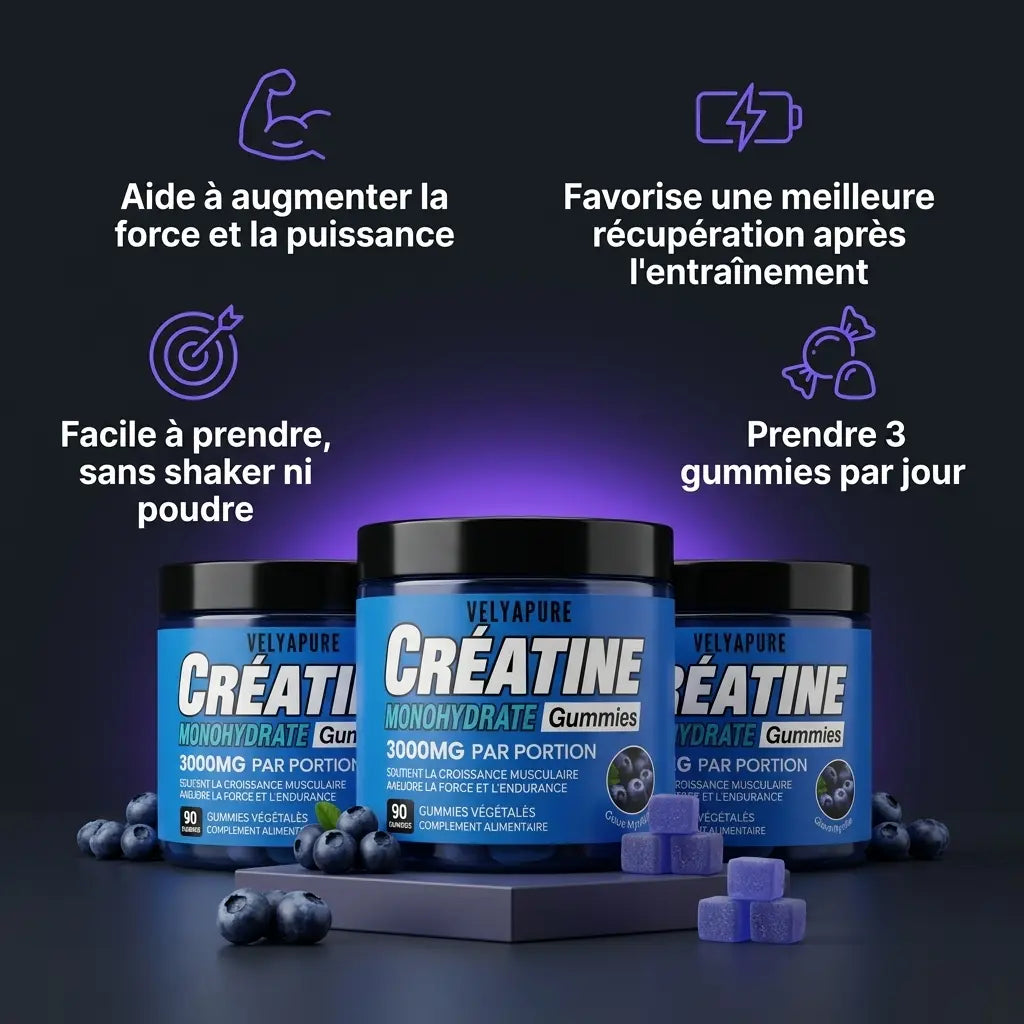 Gummies de Créatine Velyapure — Myrtille